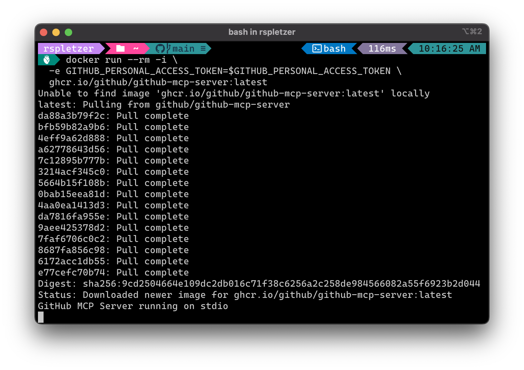 GitHub MCP Server stdio screenshot